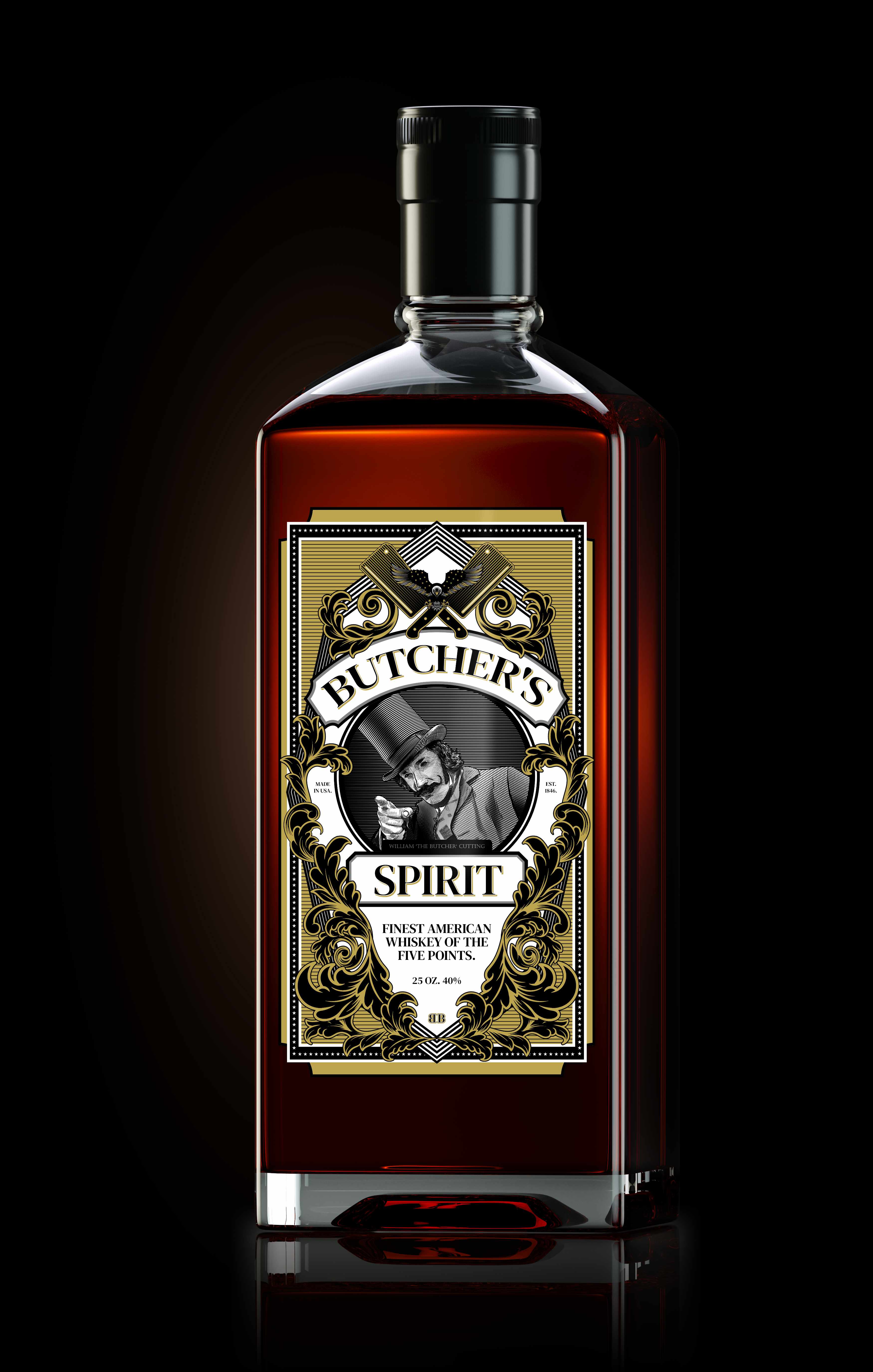 Butcher's Spirit whiskey label
